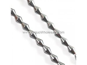Non magnetic Hematite Beads, Bicone, different size for choice, black, Hole:Approx 1mm, Length:16 Inch, Sold By Strand